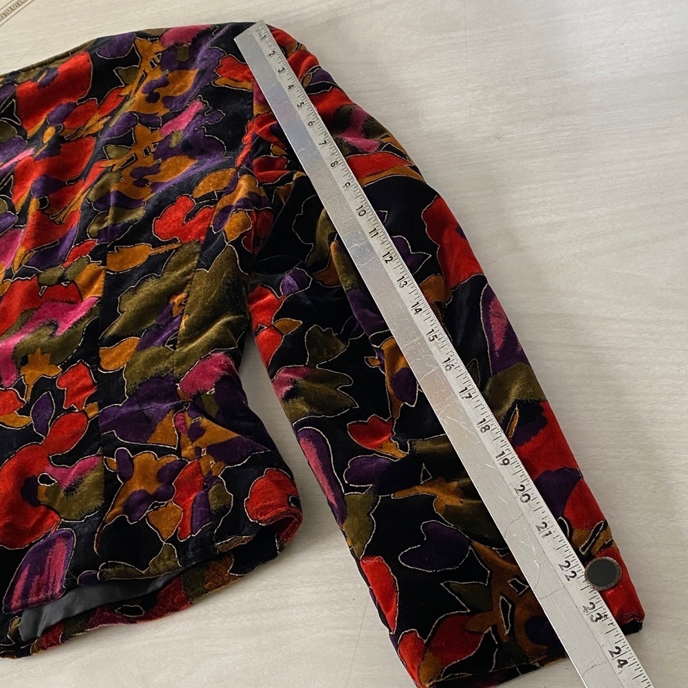 Velvet Great Britain Made Vintage Floral Blazer Fitted Dari Romantic formal - Picture 12 of 15